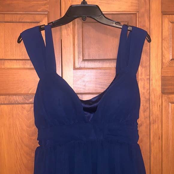 Long Navy Blue Formal Dress - Picture 4 of 7